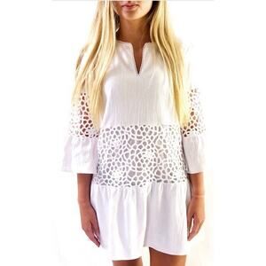 TYLER BOE Dress Small White Cotton Lace IZZY Mini Dress